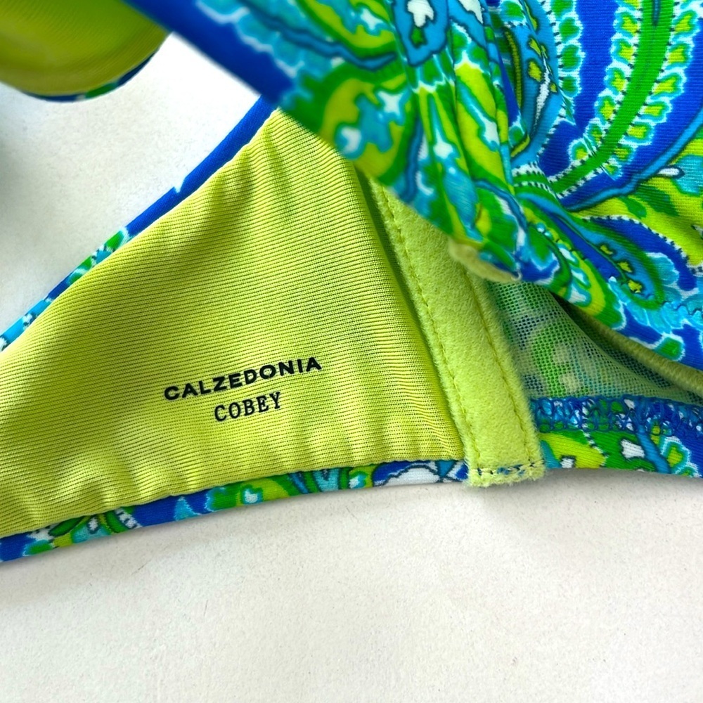 CALZEDONIA COBEY Bikini Paisley Blue and Green Sz Small - Picture 7 of 7